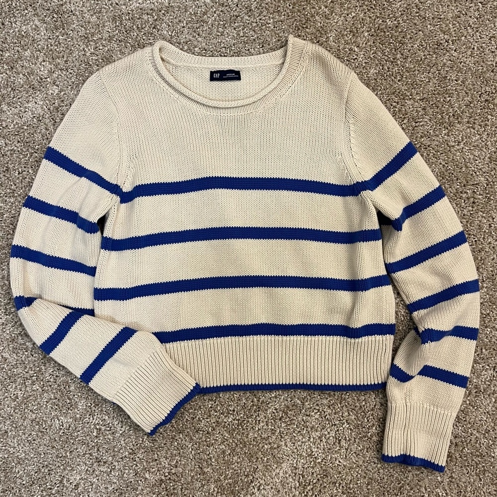 GAP Cropped cotton roll neck sweater
